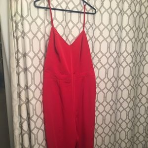 Forever 21 Red Strappy Jumpsuit
